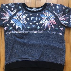 Pink Snowflake Sequin Sweater
